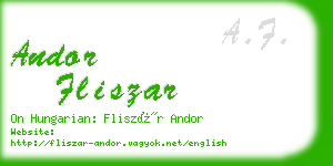 andor fliszar business card